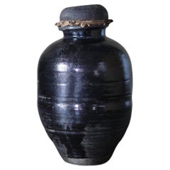 Japanese Antique Wabi-Sabi BK Pottery Vase 19th Century / Tsubo