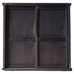 Antigüedades japonesas Wabi Sabi Tansu negro 1860s-1900s / Cómodas de gabinete