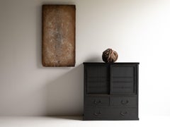 Japanese Antique Wabi Sabi Black Tansu 1860s-1900s / Chests Cabinet