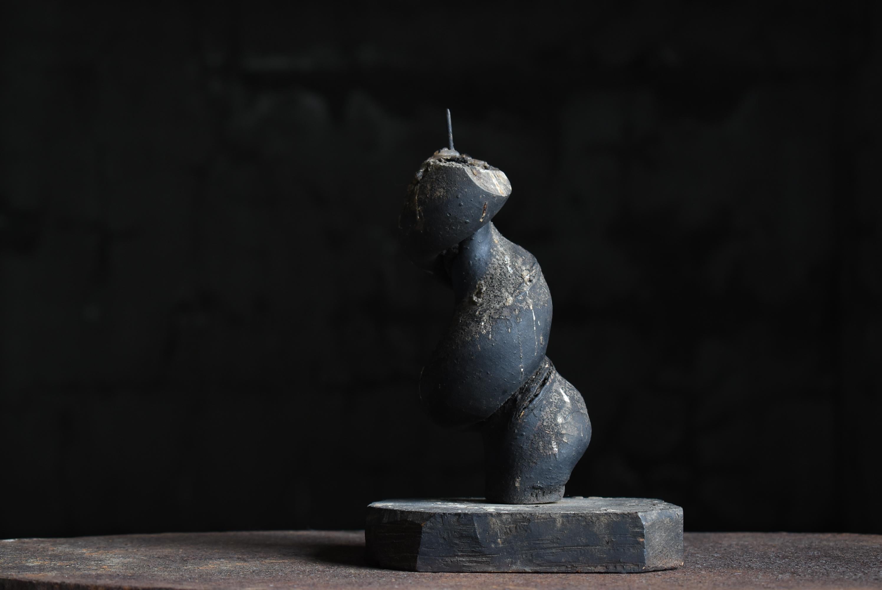 Palo de vela japonés antiguo Wabi Sabi 1800s-1860s / Tenedor Objeto de Arte 9