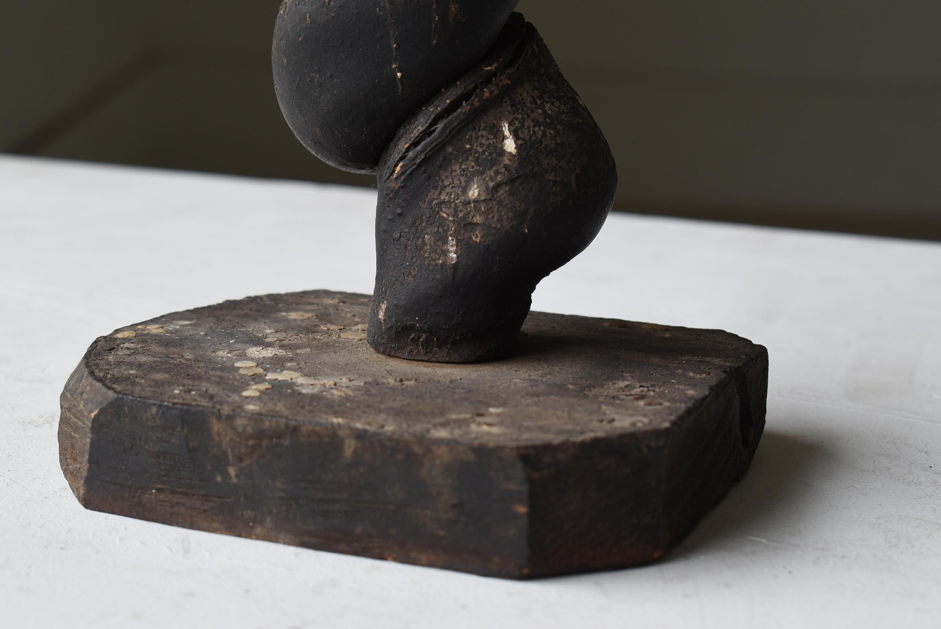Palo de vela japonés antiguo Wabi Sabi 1800s-1860s / Tenedor Objeto de Arte siglo XIX