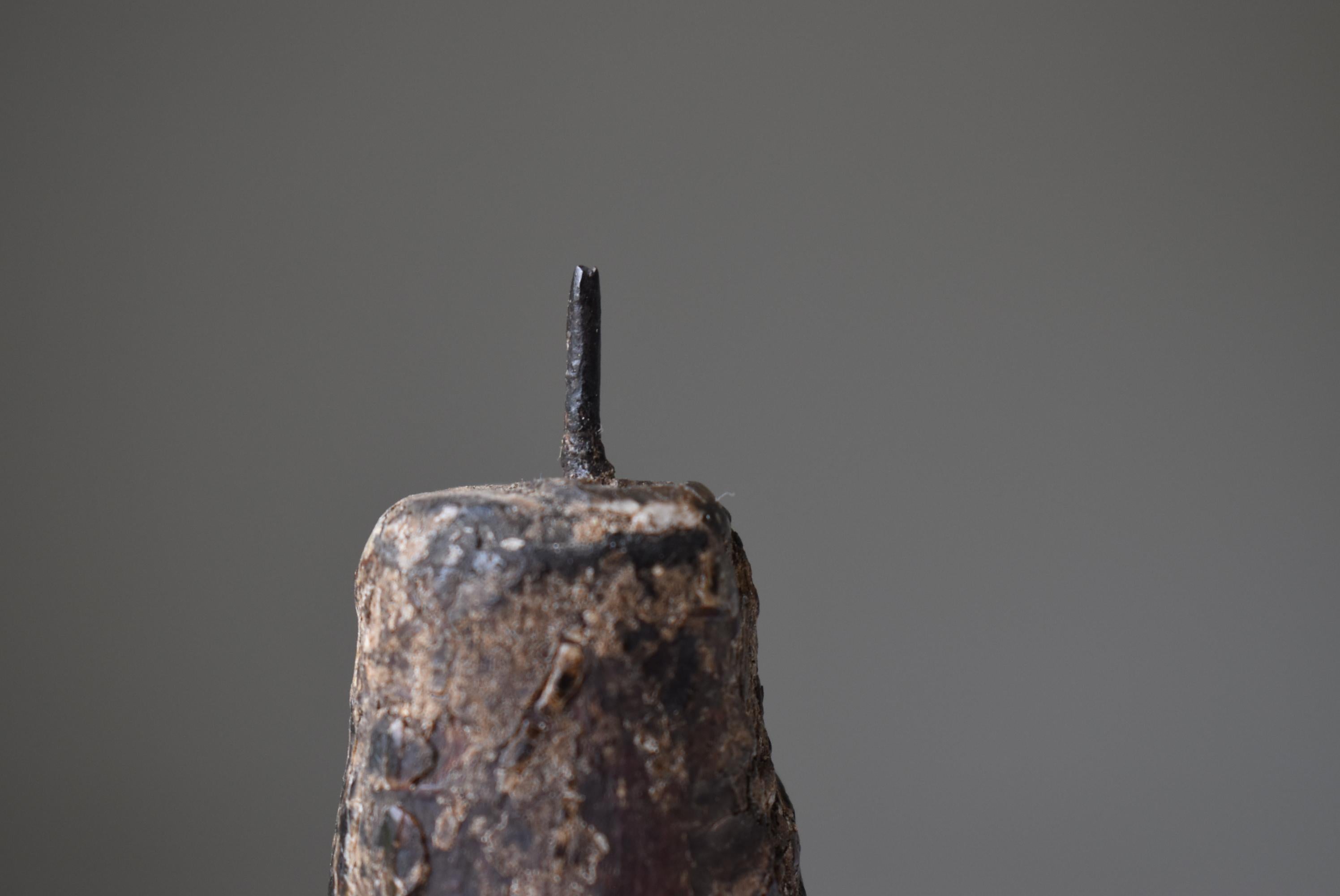 Japanned Japanese Antique Wabi Sabi Candle Stick 1800s-1860s / Mingei Object Figurine