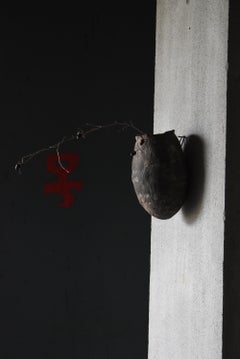 Japanese Antique Wabi-Sabi Ceramic Wall-hanging Flower Vase 20th Century