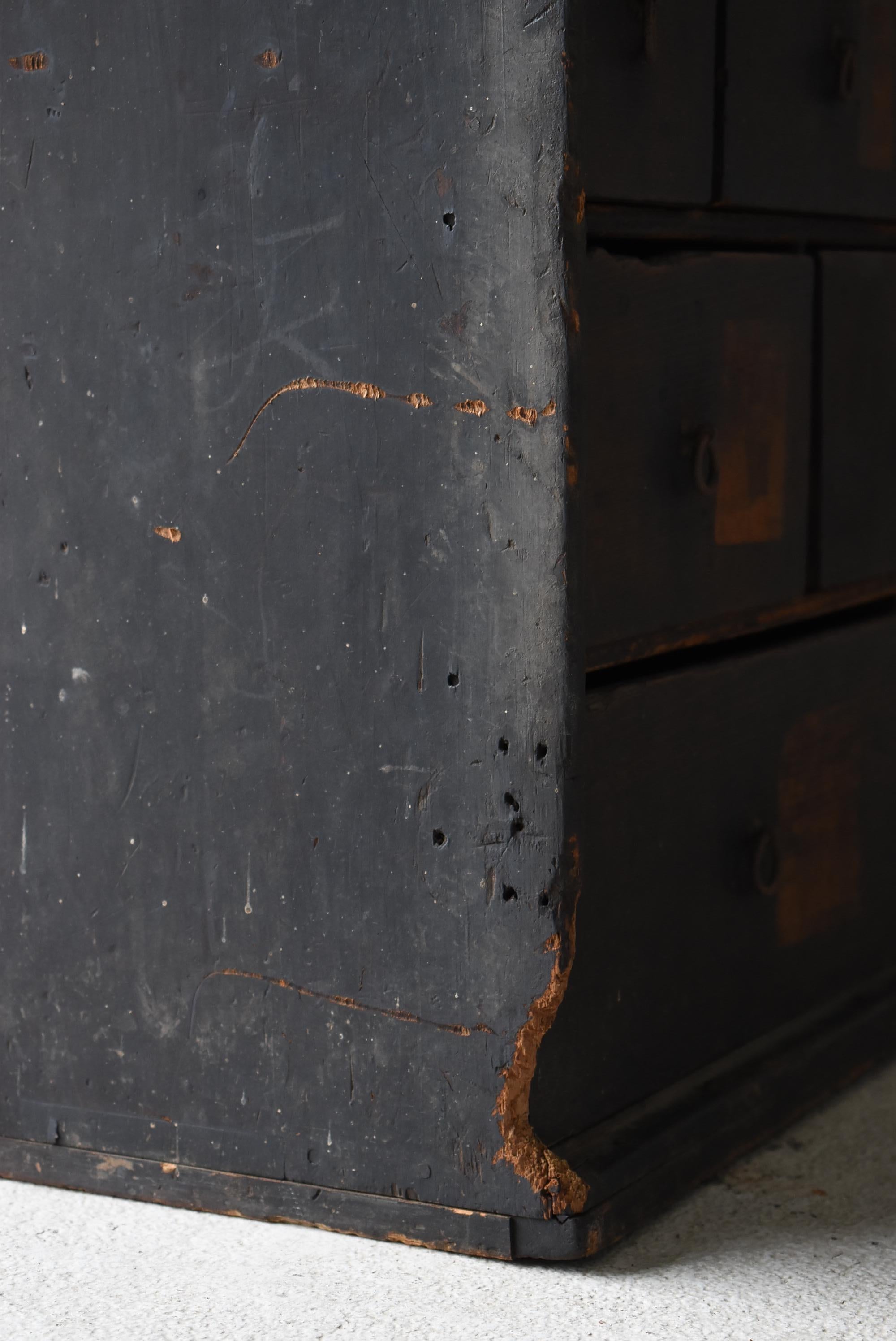 Japanischer antiker Wabi Sabi-Schrank mit Schublade 1860er-1900er Jahre / Tansu Aufbewahrungsschrank Mingei im Angebot 9