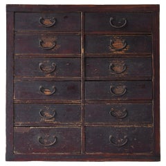 Japanese Antique Wabi-Sabi Drawer 1860s-1920s / Tansu Sideboard