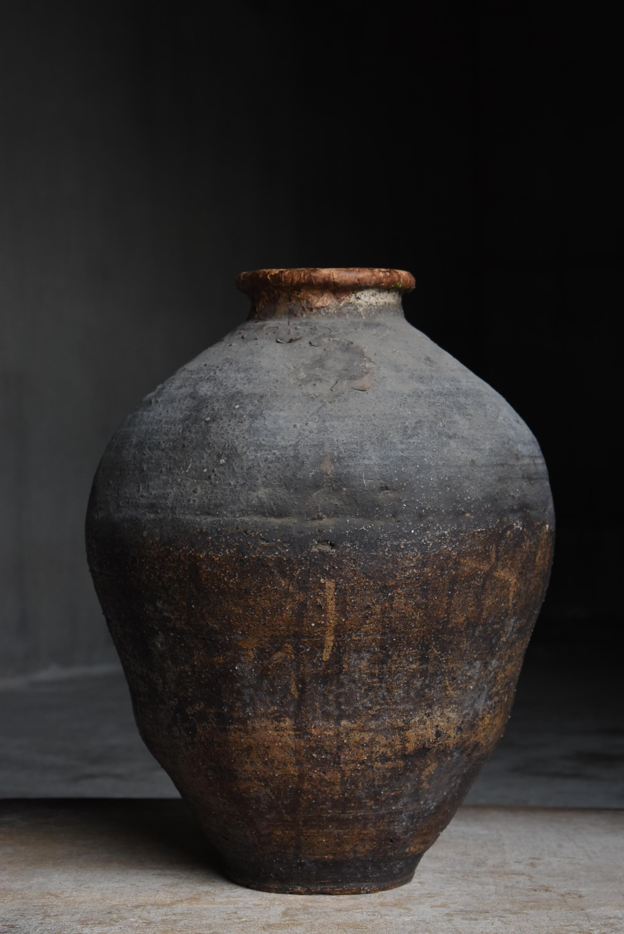 Vaso antico giapponese in ceramica Wabi-Sabi Edo 1800s-1860s / Tsubo 3