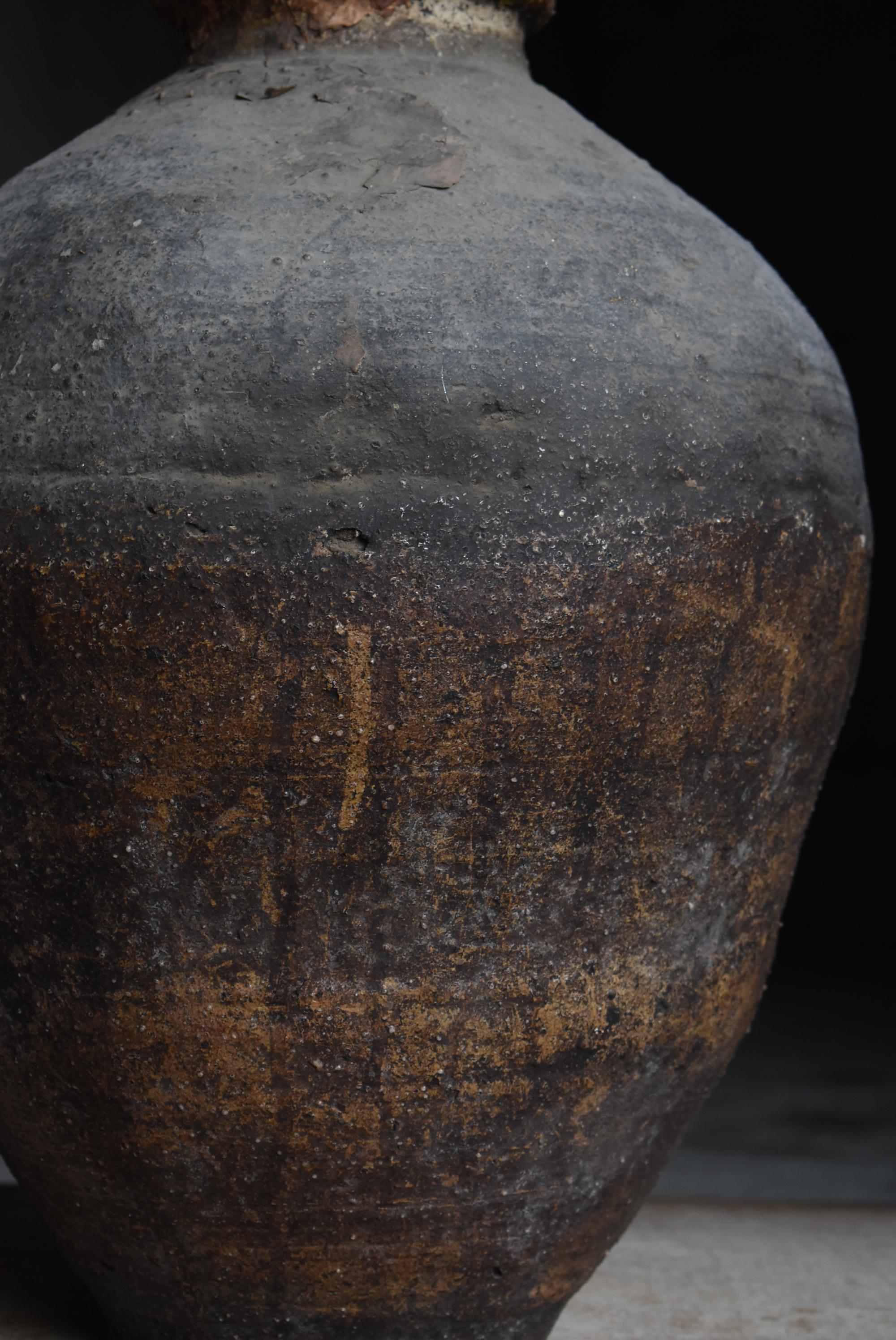 Vaso antico giapponese in ceramica Wabi-Sabi Edo 1800s-1860s / Tsubo 4