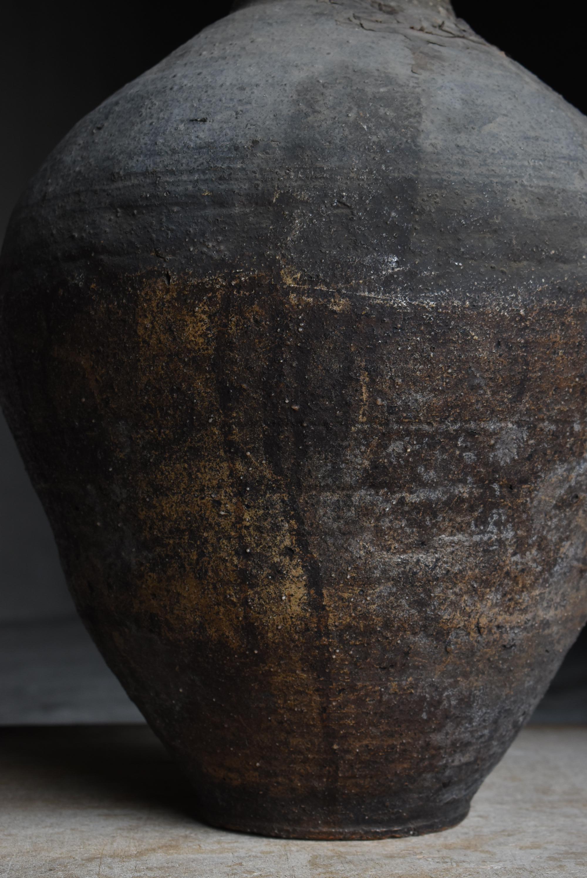 Vaso antico giapponese in ceramica Wabi-Sabi Edo 1800s-1860s / Tsubo 6