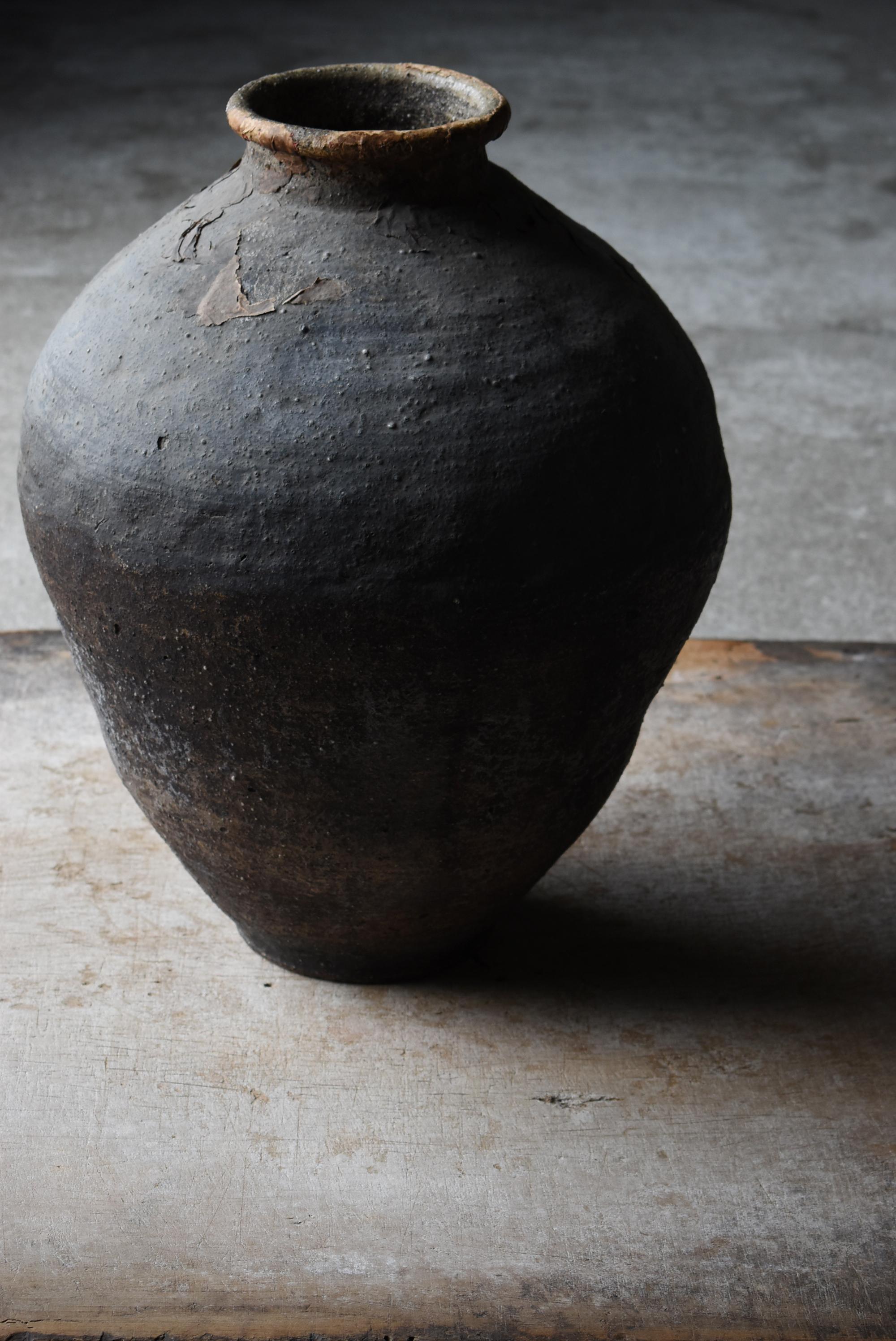 Vaso antico giapponese in ceramica Wabi-Sabi Edo 1800s-1860s / Tsubo 8