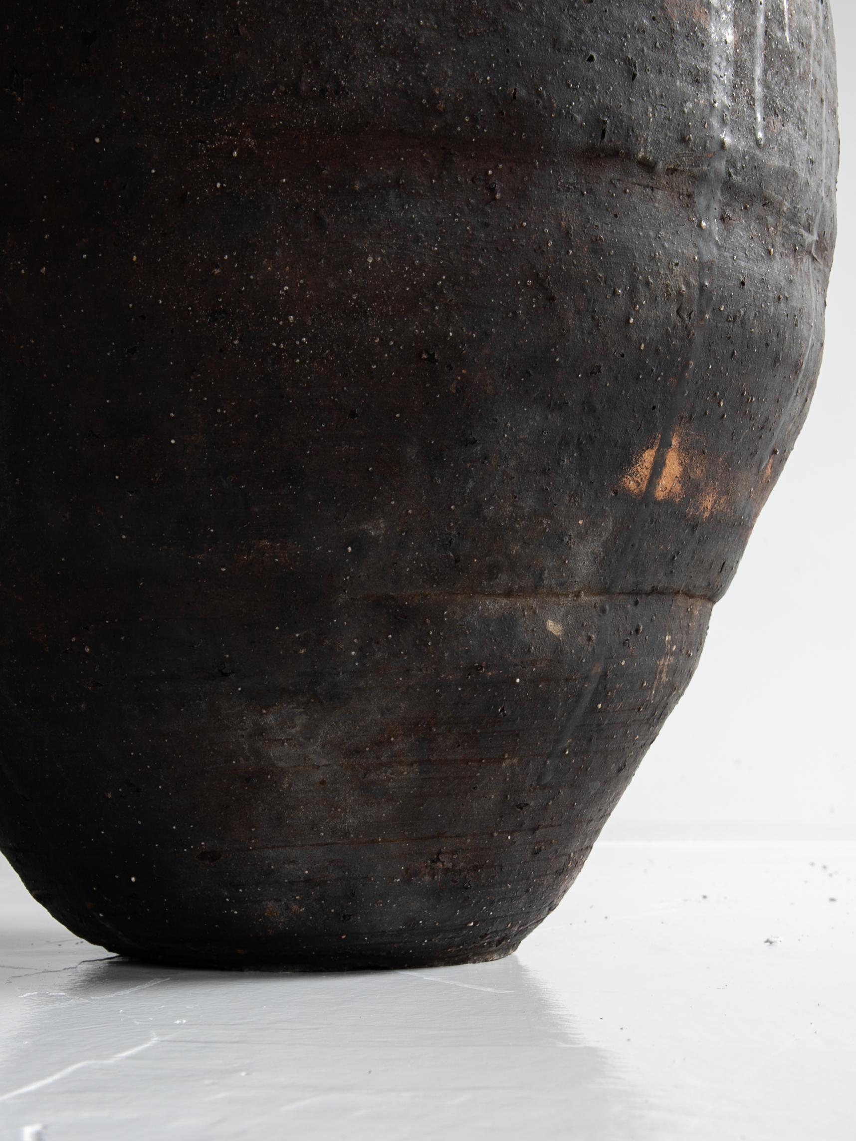 Japanese Antique Wabi-Sabi Edo Pottery Vase 1800s-1860s / Tsubo in vendita 10