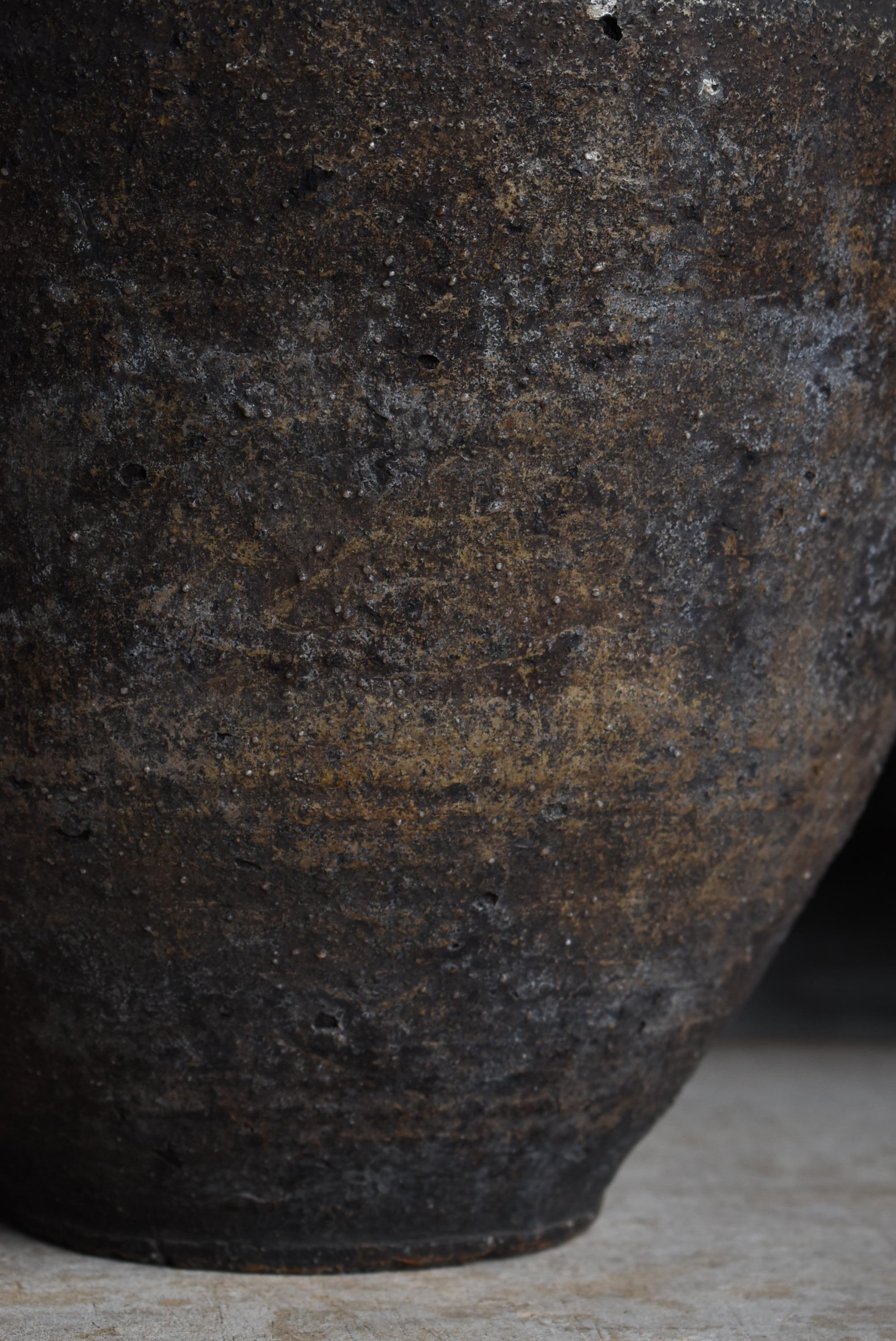 Terracotta Vaso antico giapponese in ceramica Wabi-Sabi Edo 1800s-1860s / Tsubo