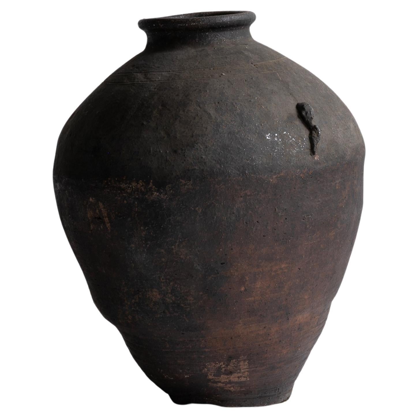 Japanese Antique Wabi-Sabi Edo Pottery Vase 18th Century / Tsubo