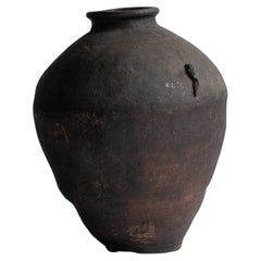 Japanese Antique Wabi-Sabi Edo Pottery Vase 18th Century / Tsubo