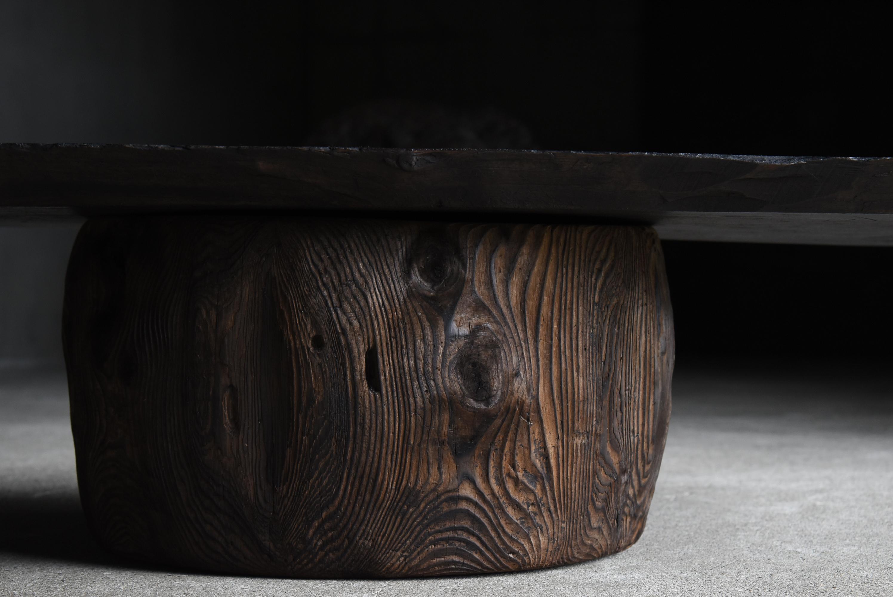 Wood Japanese Antique Wabi Sabi Exhibition Table 1860s-1900s / Side Table  Low Table