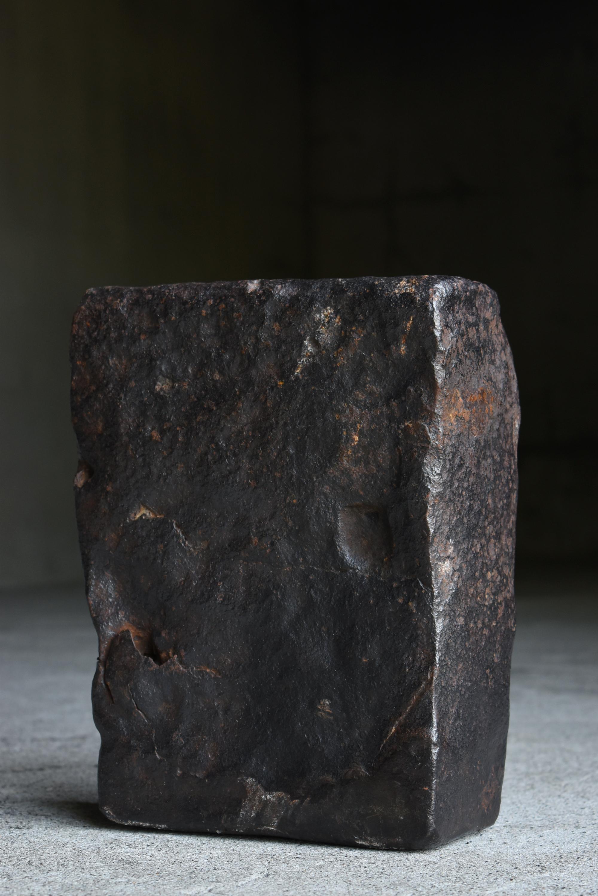 Japanese Antique Wabi-Sabi Iron Block 46kg 