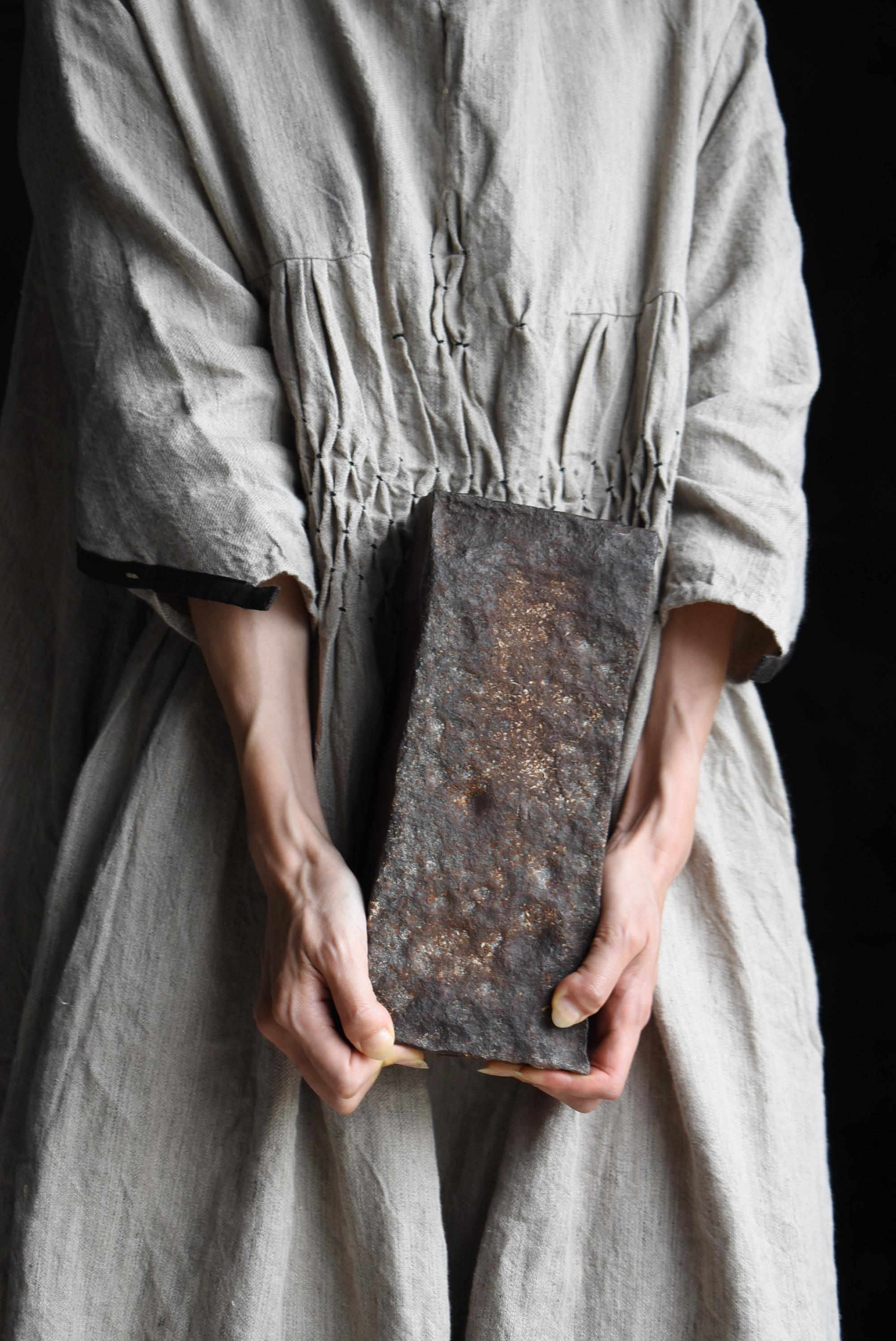 Japanese Antique Wabi-Sabi Iron Block 