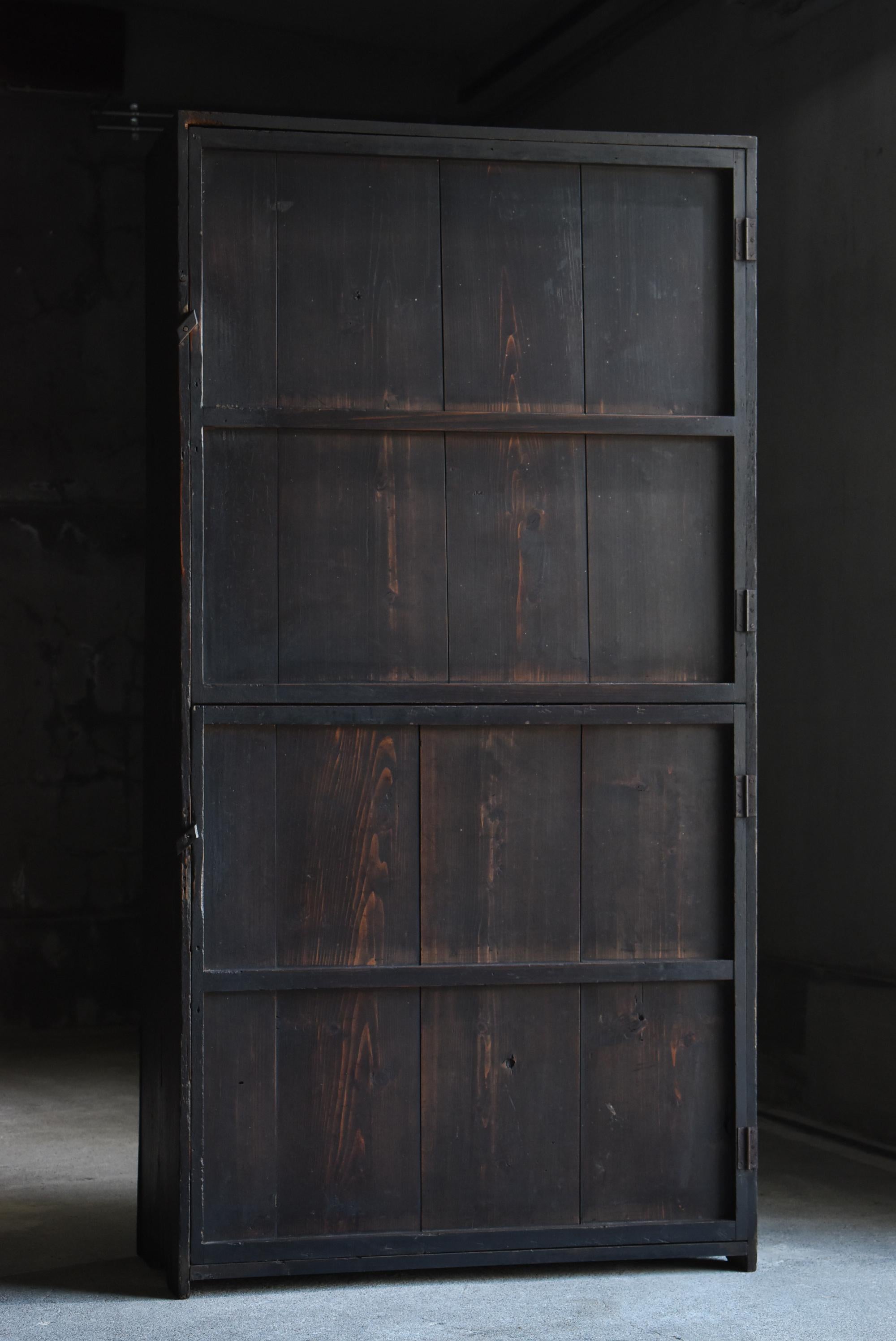 Japanese Antique Wabi-Sabi Large Cabinet 1860s-1900s / Black Tansu 14
