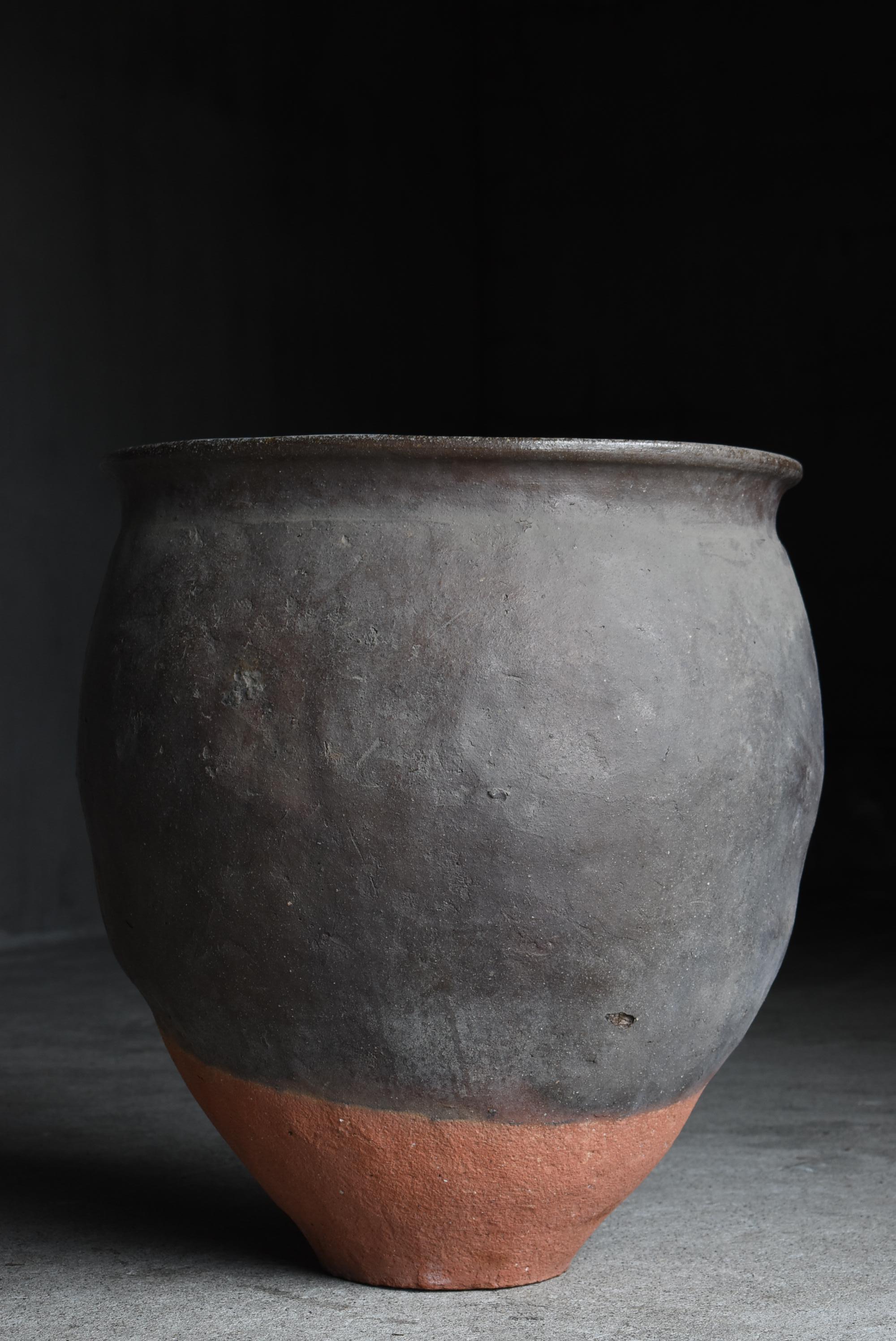 Japanese Antique Wabi-Sabi Large Pottery Vase 1700s-1800s / Flower Vase 5