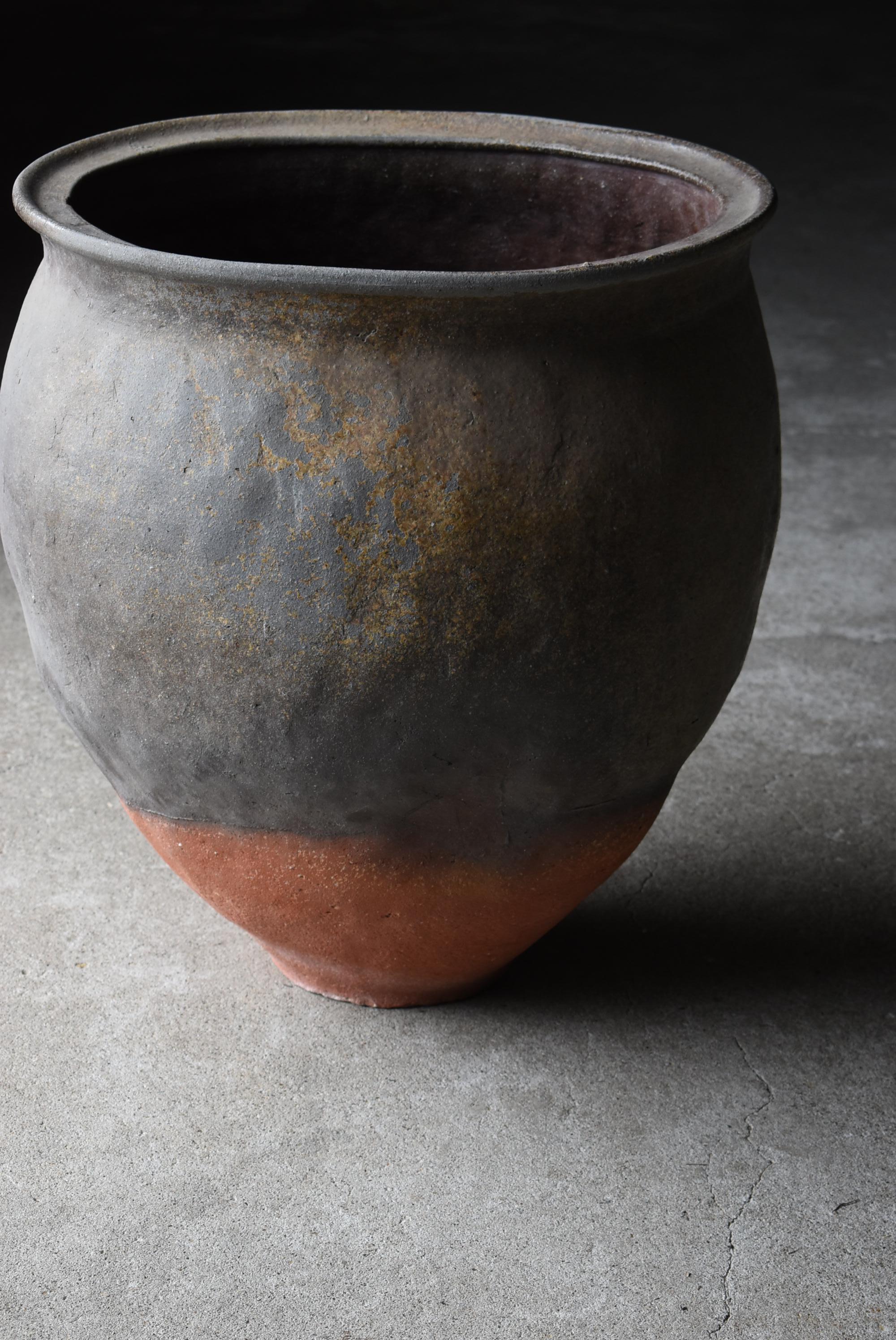 Japanese Antique Wabi-Sabi Large Pottery Vase 1700s-1800s / Flower Vase 7