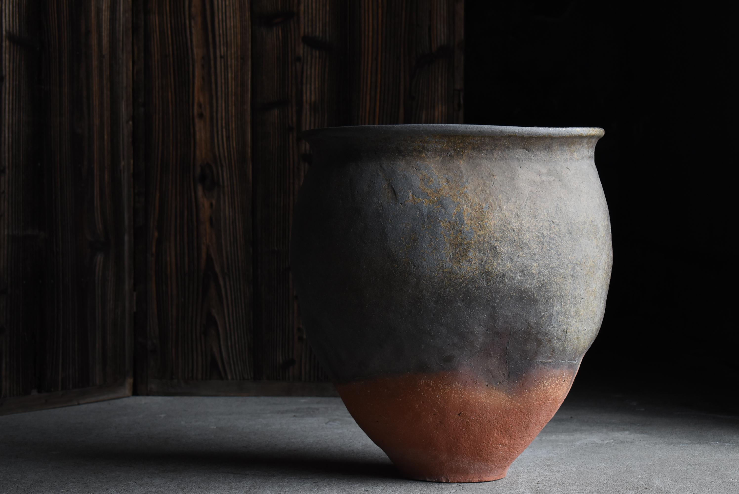 Japanese Antique Wabi-Sabi Large Pottery Vase 1700s-1800s / Flower Vase 10