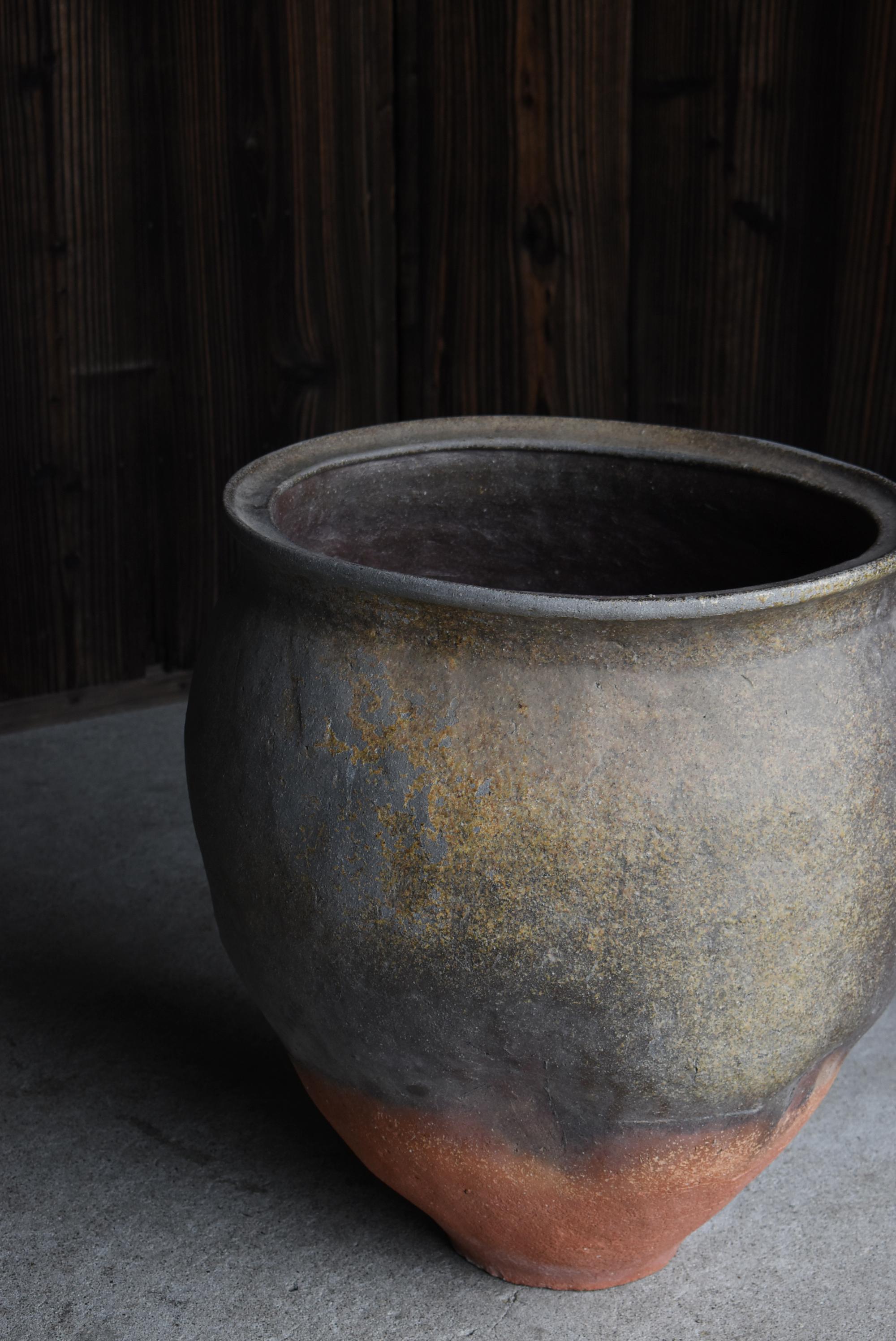 Japanese Antique Wabi-Sabi Large Pottery Vase 1700s-1800s / Flower Vase 11