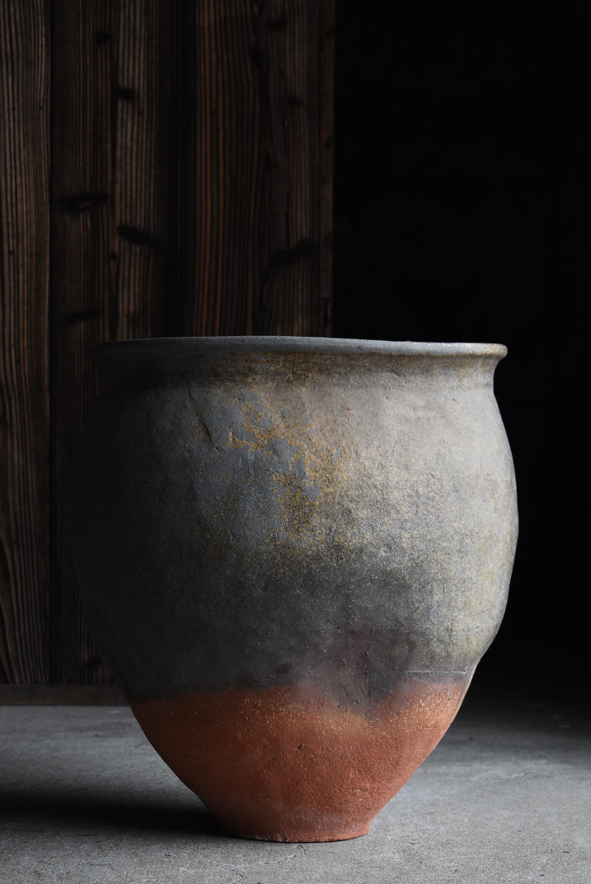 Edo Japanese Antique Wabi-Sabi Large Pottery Vase 1700s-1800s / Flower Vase