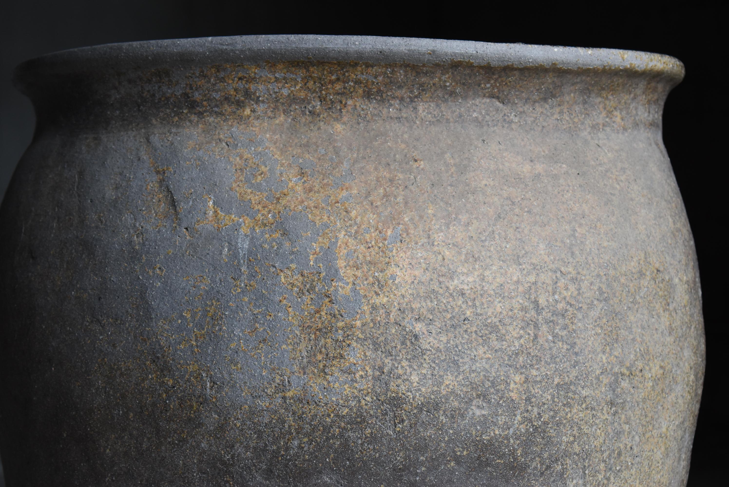 Japanese Antique Wabi-Sabi Large Pottery Vase 1700s-1800s / Flower Vase 2