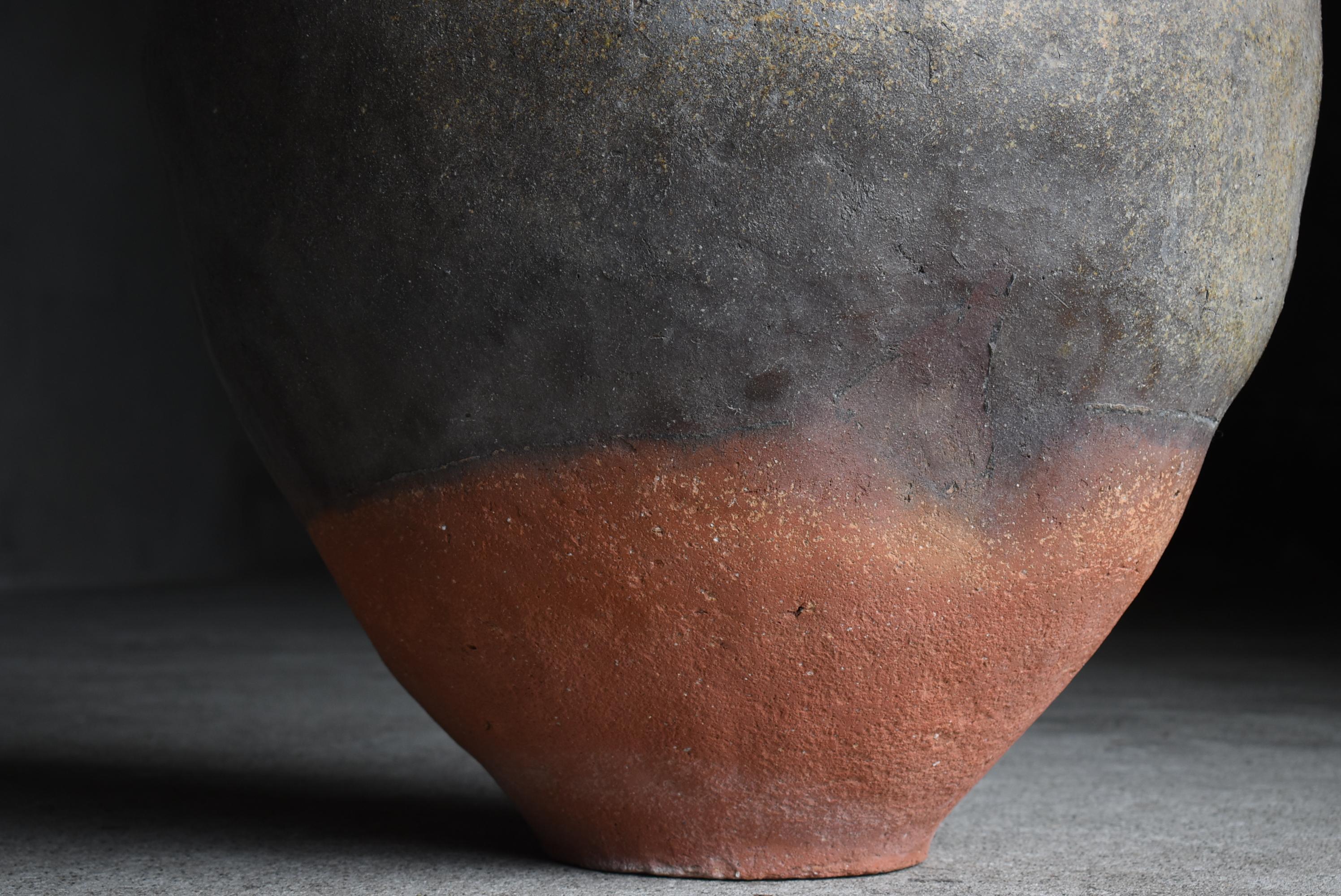 Japanese Antique Wabi-Sabi Large Pottery Vase 1700s-1800s / Flower Vase 3