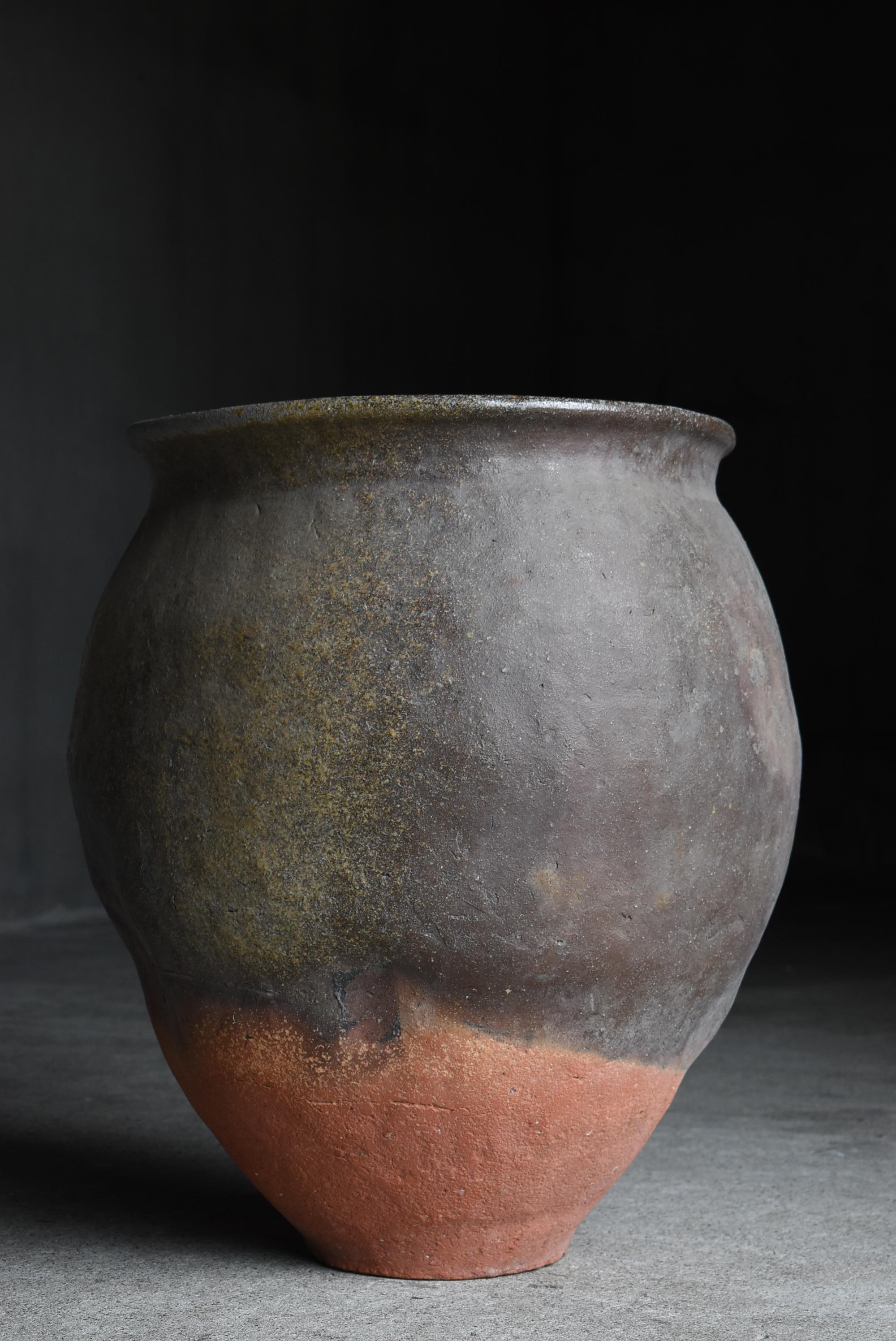 Japanese Antique Wabi-Sabi Large Pottery Vase 1700s-1800s / Flower Vase 4