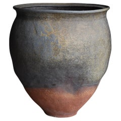 Japanese Antique Wabi-Sabi Large Pottery Vase 1700s-1800s / Flower Vase