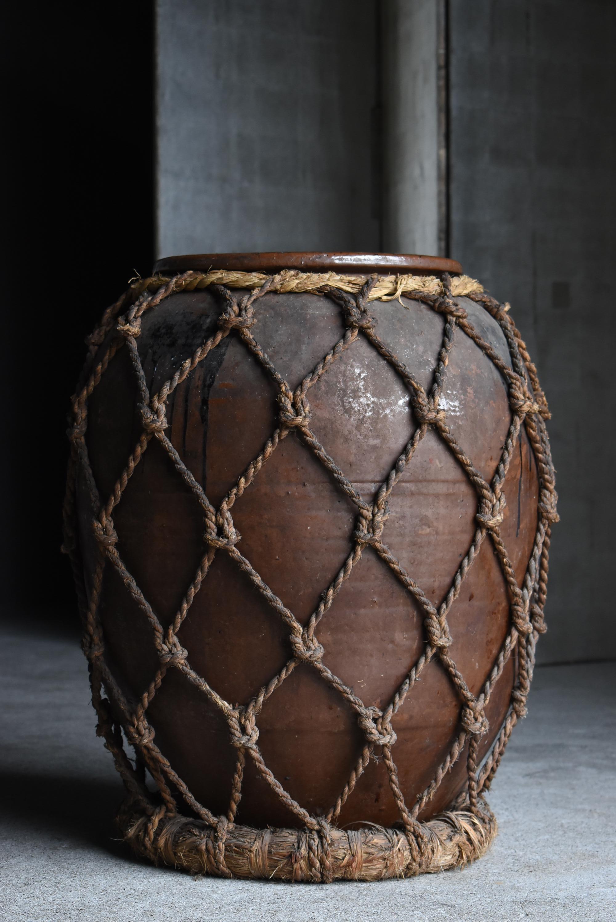 Japanese Antique Wabi-Sabi Large Pottery Vase 1860s-1920s / Tsubo 6