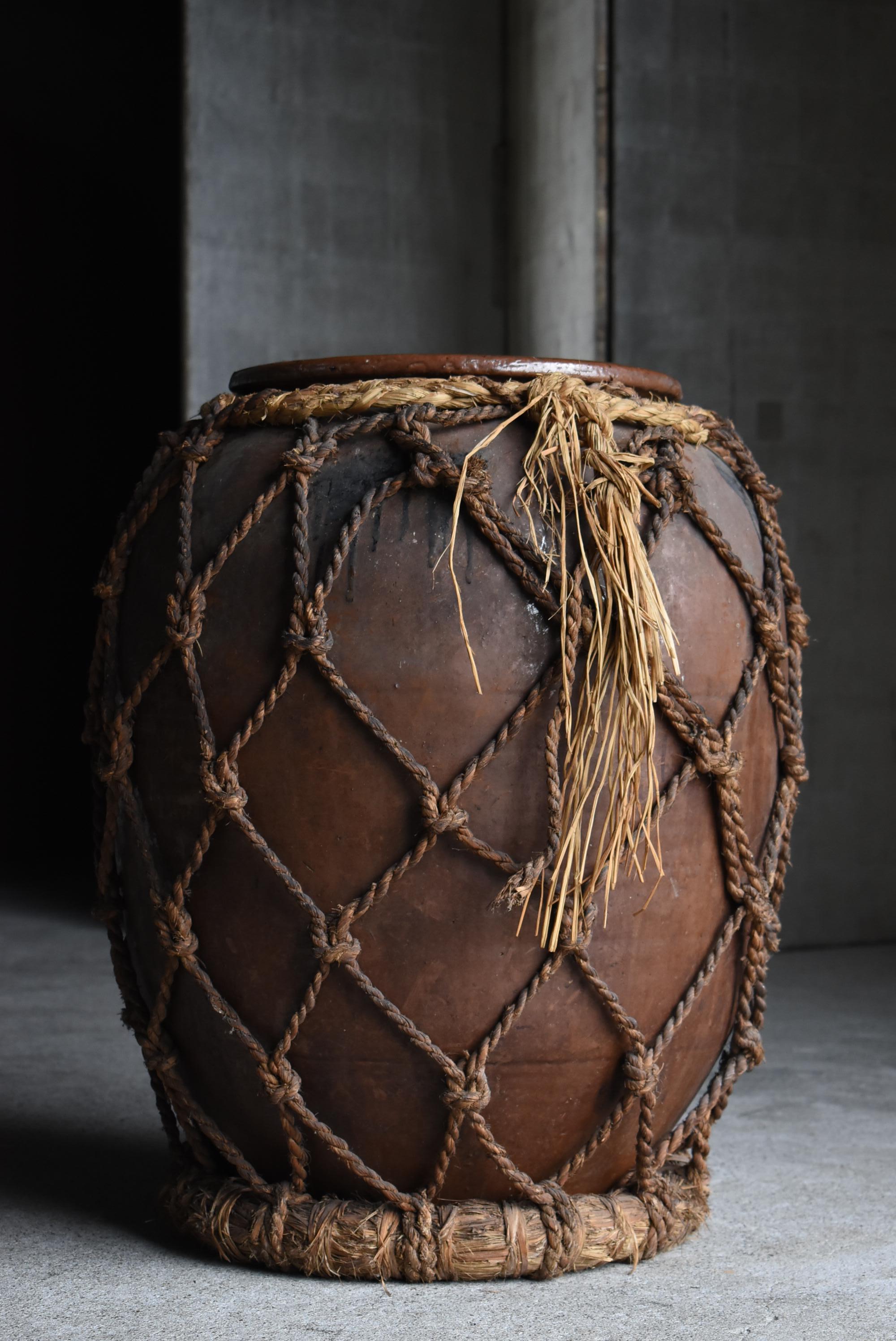 Japanese Antique Wabi-Sabi Large Pottery Vase 1860s-1920s / Tsubo 3