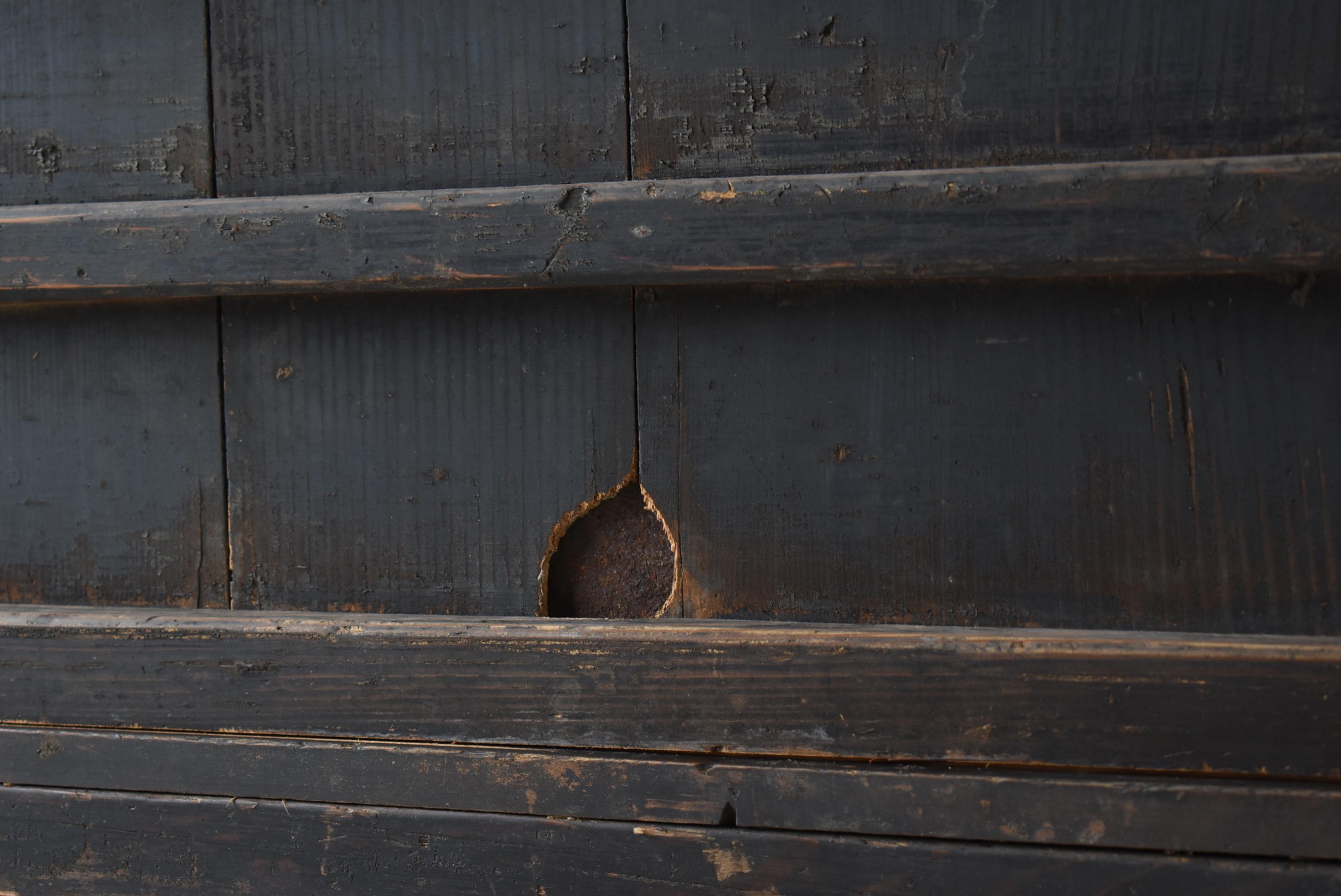 Cedar Japanese Antique Wabi Sabi Large Tansu 1860s-1900s / Black Cabinet Mingei