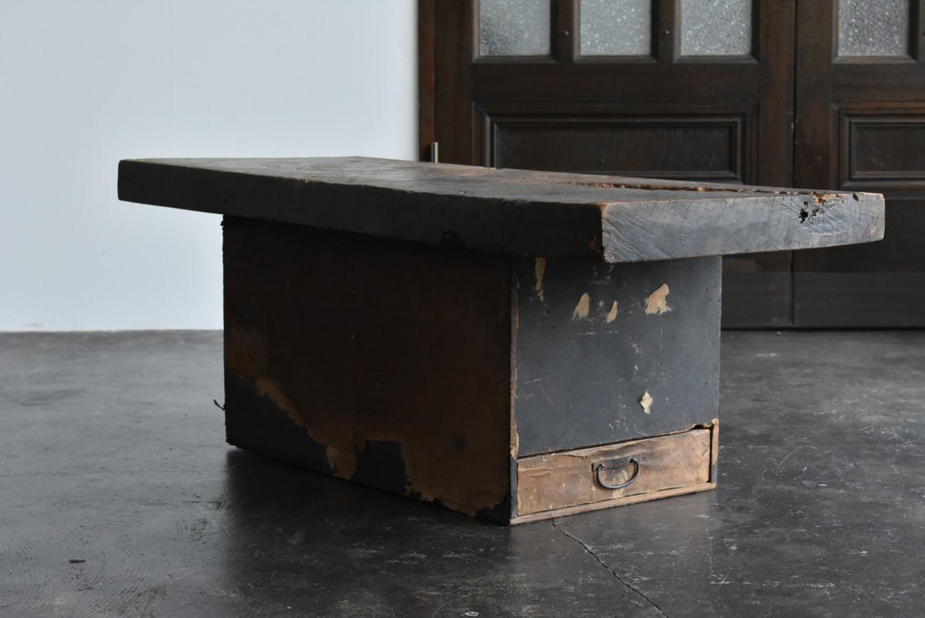 Japanese antique wabi sabi low table/1868-1912/very cool wood grain top 4