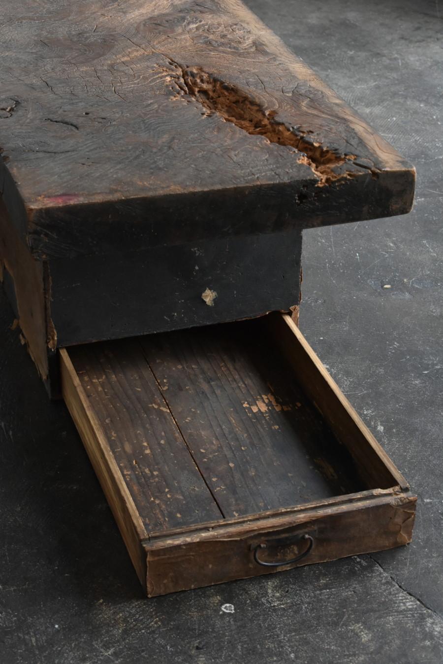 Japanese antique wabi sabi low table/1868-1912/very cool wood grain top 6