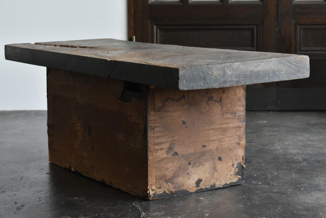 Japanese antique wabi sabi low table/1868-1912/very cool wood grain top 8