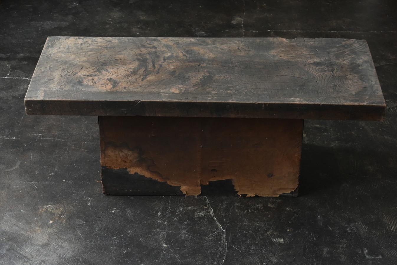 Meiji Japanese antique wabi sabi low table/1868-1912/very cool wood grain top