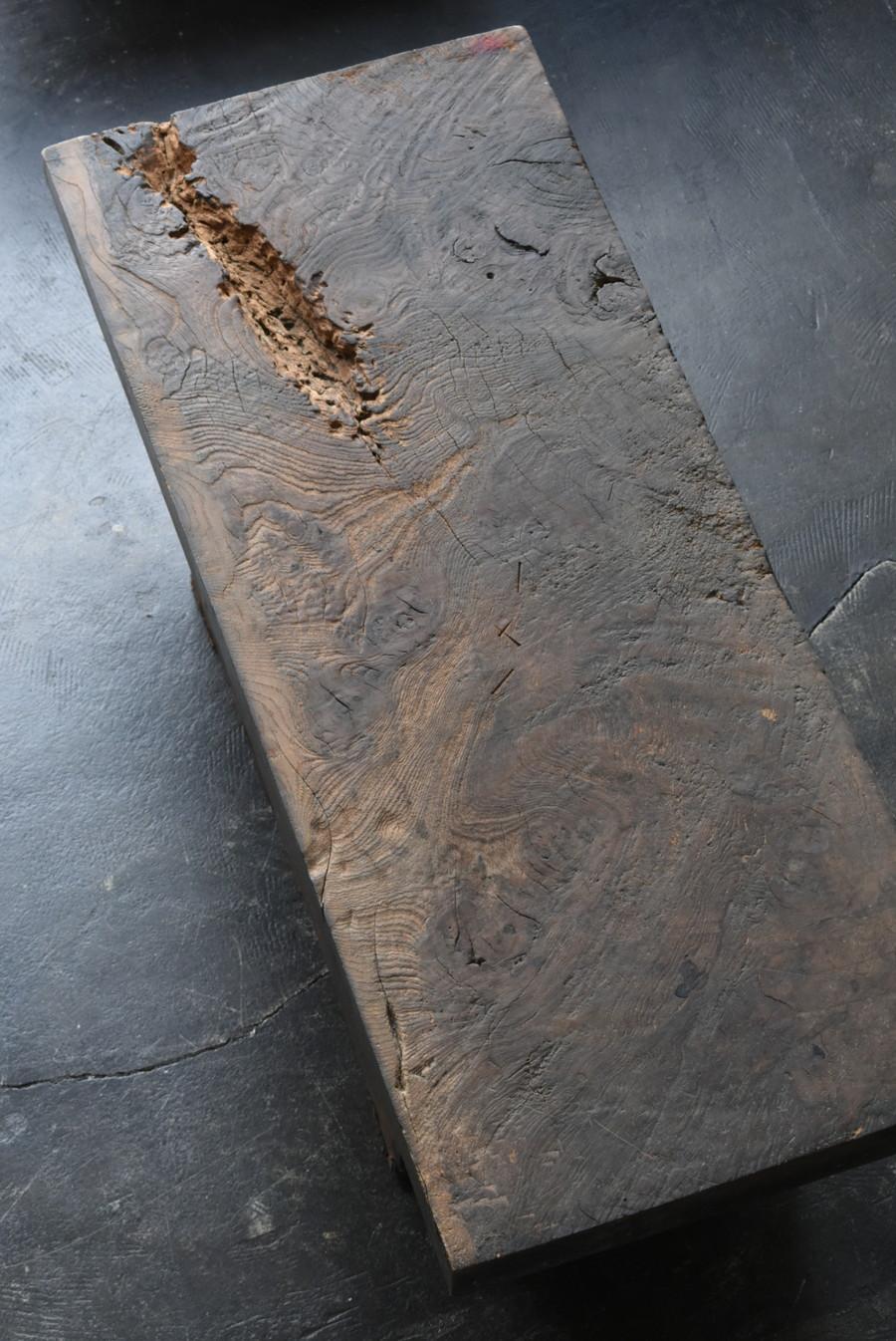 Japanese antique wabi sabi low table/1868-1912/very cool wood grain top In Good Condition In Sammu-shi, Chiba