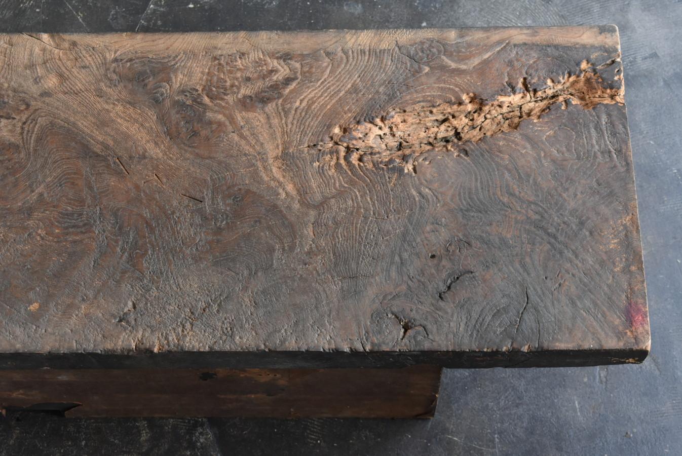 Wood Japanese antique wabi sabi low table/1868-1912/very cool wood grain top