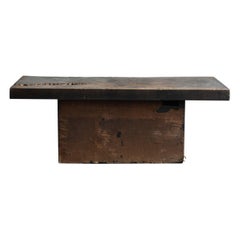Japanese Antique wabi sabi low table/1868-1912/very cool wood grain top