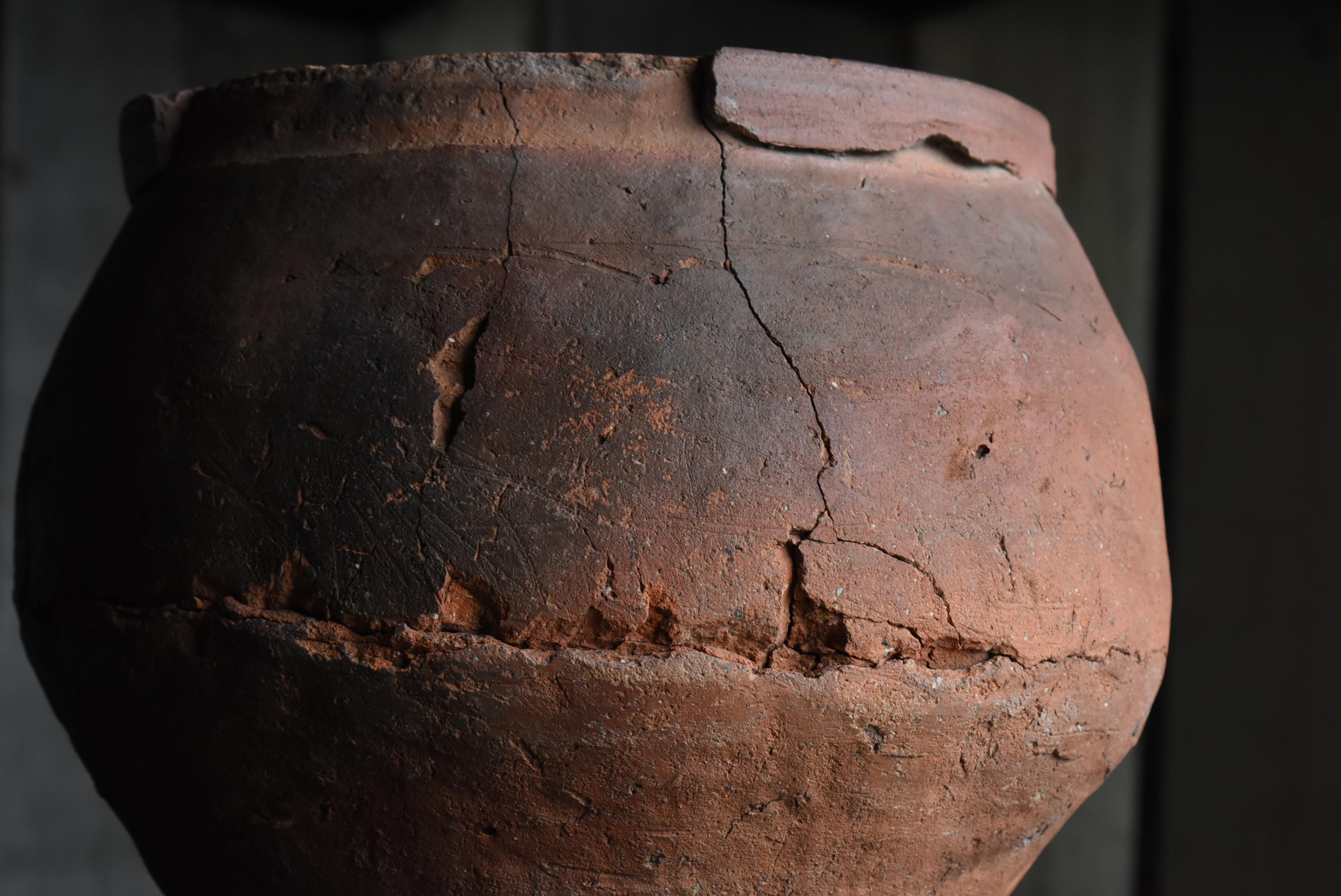 Japanese Antique Wabi Sabi Pottery Vase 14th Century / Tsubo 4