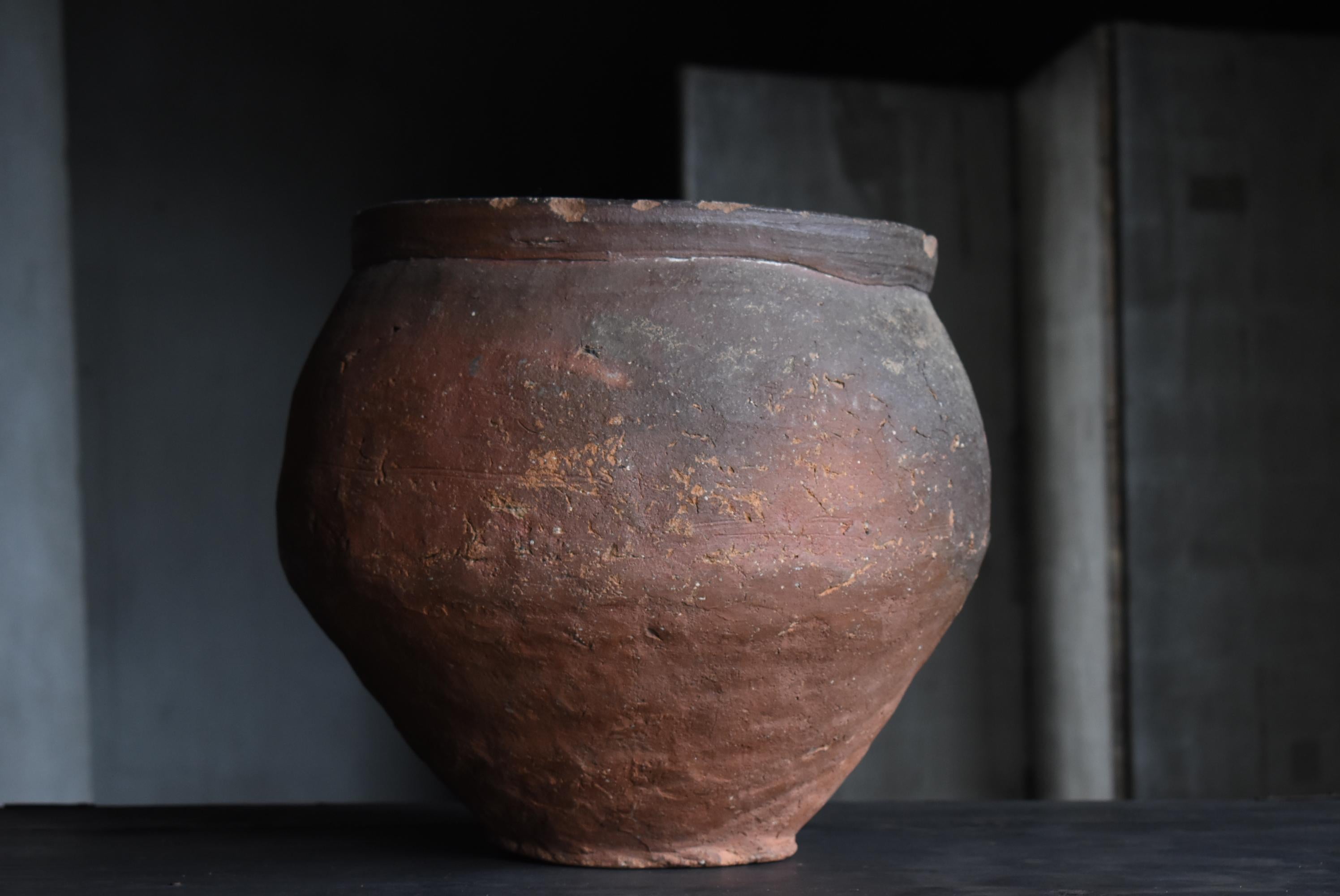 Japanese Antique Wabi Sabi Pottery Vase 14th Century / Tsubo 7
