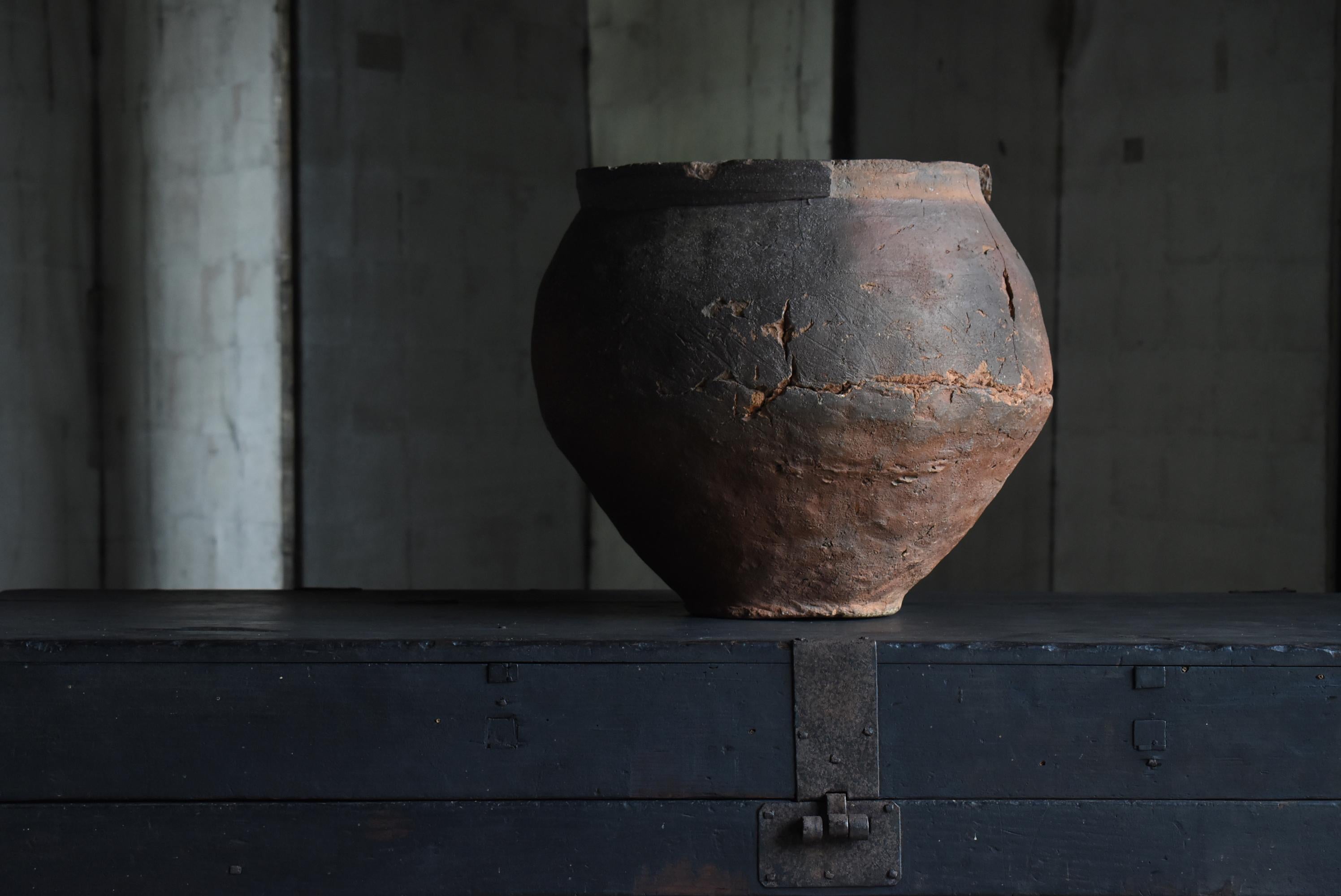 Japanese Antique Wabi Sabi Pottery Vase 14th Century / Tsubo 12
