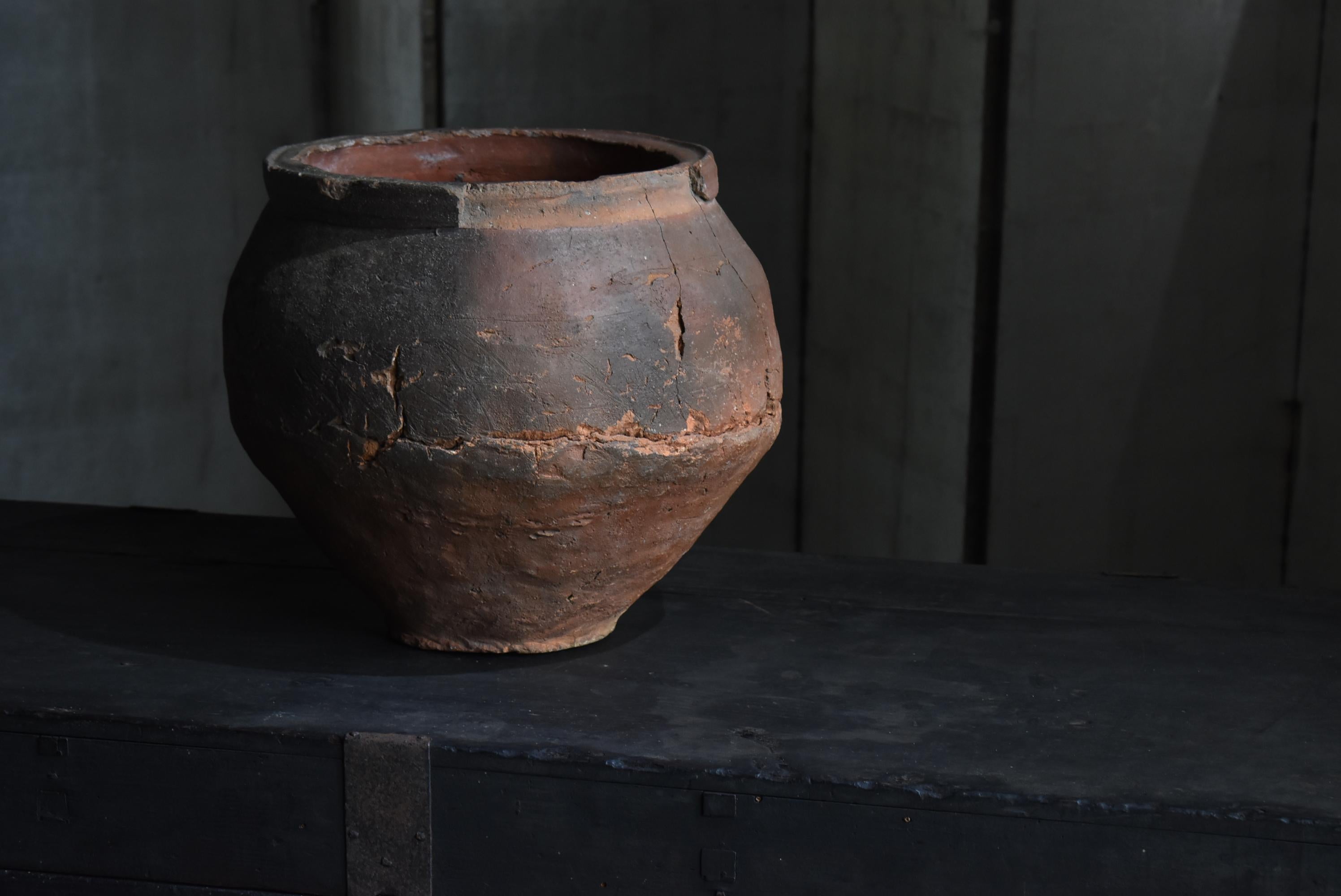 Primitive Japanese Antique Wabi Sabi Pottery Vase 14th Century / Tsubo