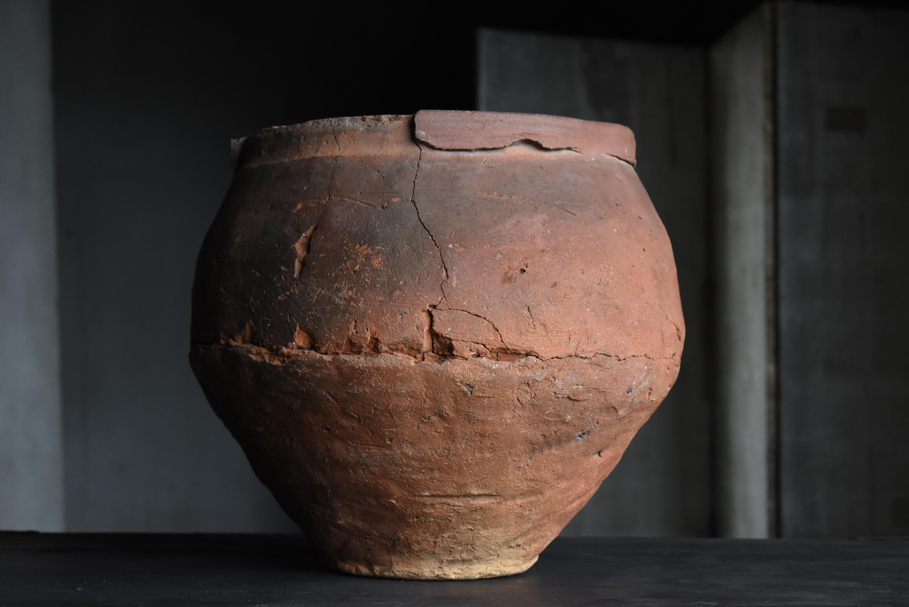 Japanese Antique Wabi Sabi Pottery Vase 14th Century / Tsubo 3