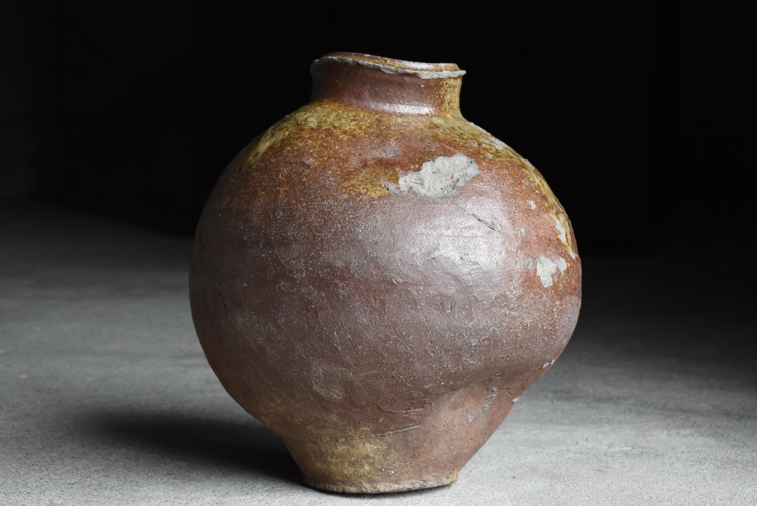 Japanese Antique Wabi Sabi Pottery Vase 1600s-1700s / Flower Vase Vessel Tsubo 4