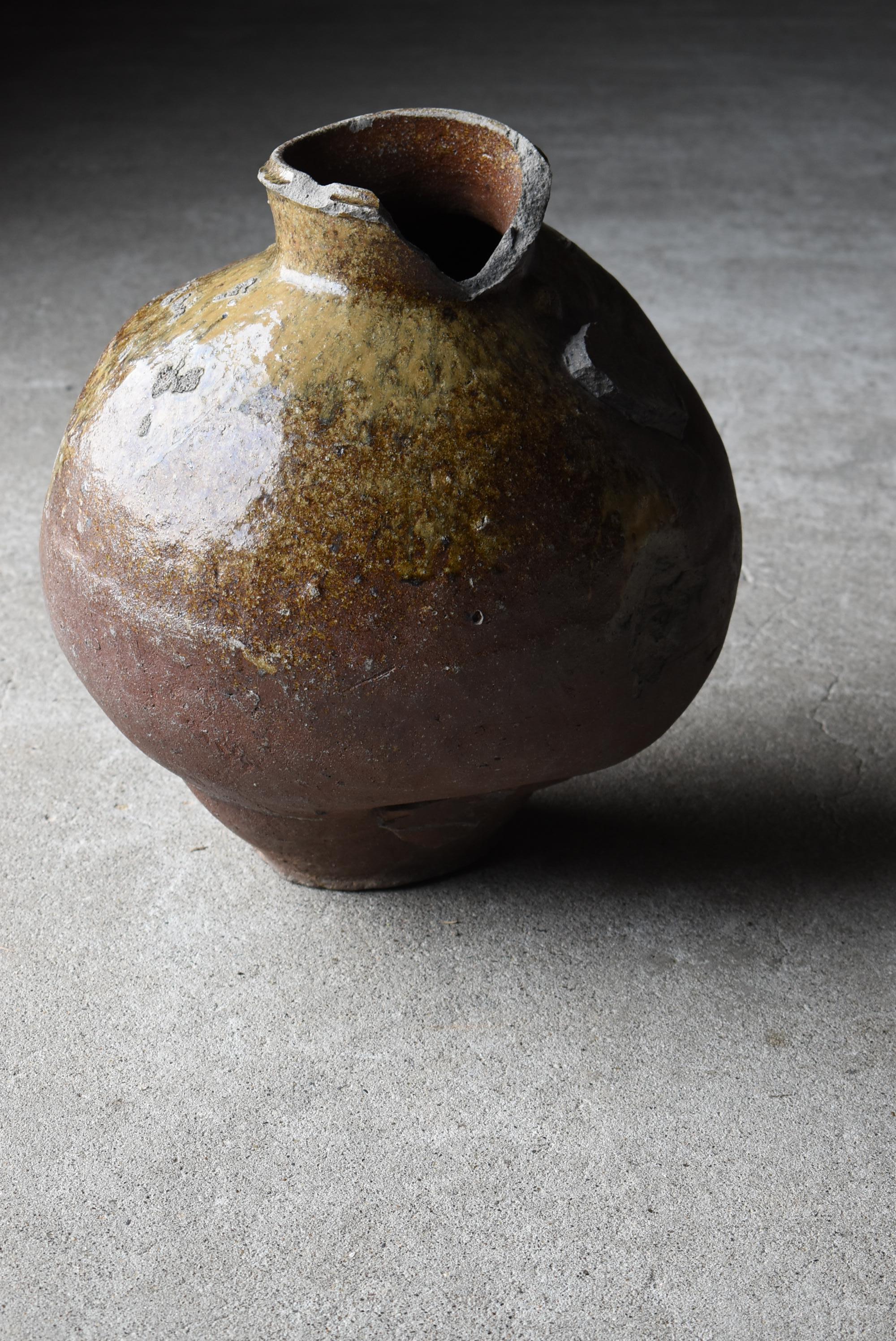 Japanese Antique Wabi Sabi Pottery Vase 1600s-1700s / Flower Vase Vessel Tsubo 9
