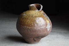 Japanese Antique Wabi Sabi Pottery Vase 1600s-1700s / Flower Vase Vessel Tsubo