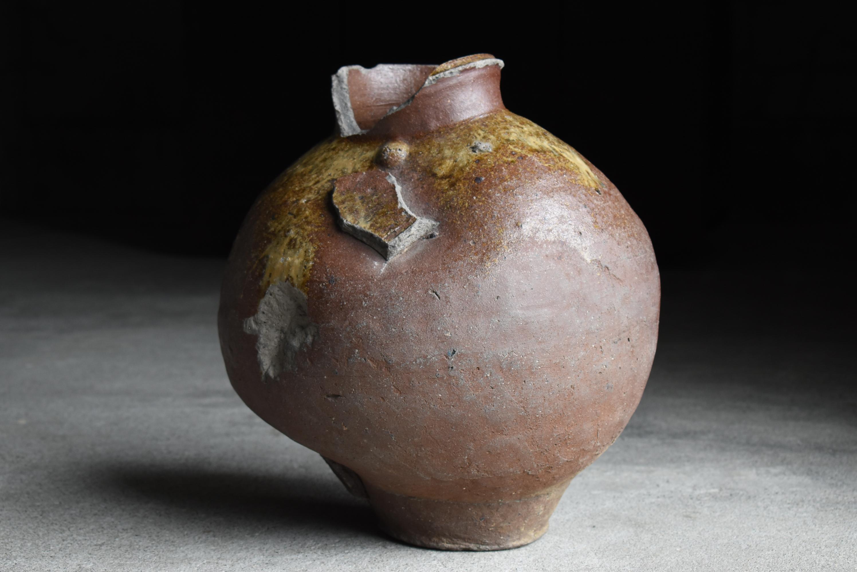 Japanese Antique Wabi Sabi Pottery Vase 1600s-1700s / Flower Vase Vessel Tsubo 2