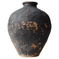 Japanese Antique Wabi Sabi Pottery Vase 1800s-1860s / Flower Vase Tsubo
